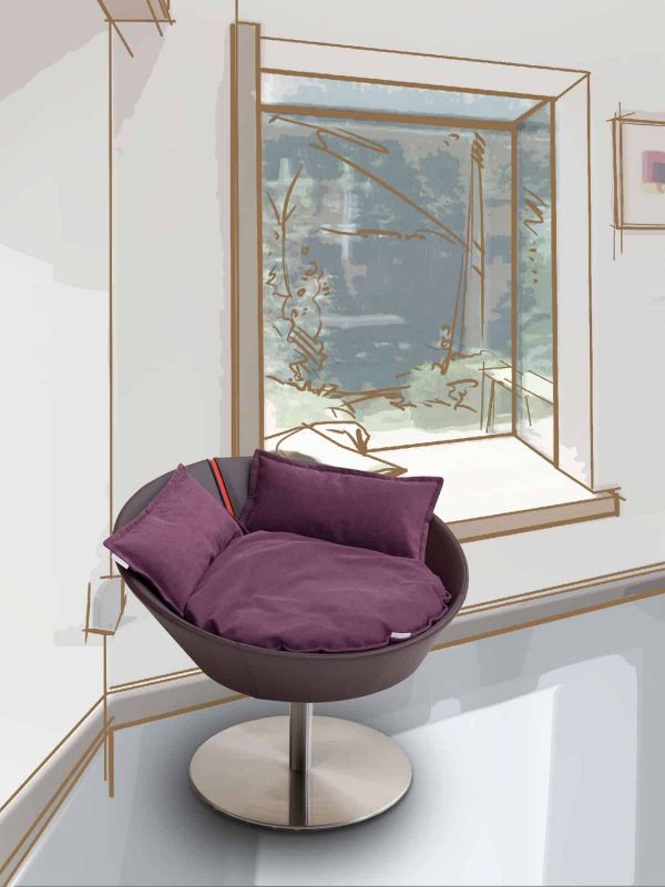 Pet Interiors Cosmo Faux Leather Deluxe Cat Bed Cat Bed Pet Interiors Silver Circle Pets