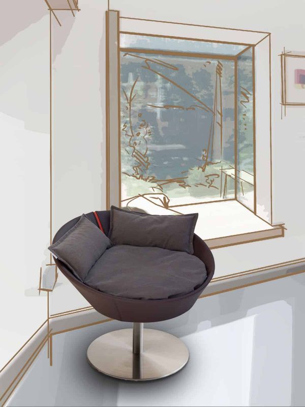 Pet Interiors Cosmo Faux Leather Deluxe Cat Bed Cat Bed Pet Interiors Silver Circle Pets