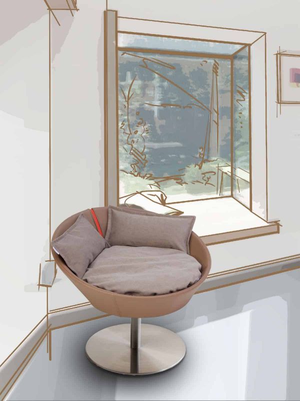 Pet Interiors Cosmo Faux Leather Deluxe Cat Bed Cat Bed Pet Interiors Silver Circle Pets