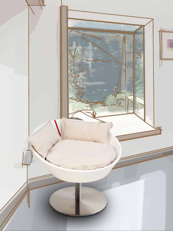 Pet Interiors Cosmo Faux Leather Deluxe Cat Bed Cat Bed Pet Interiors Silver Circle Pets