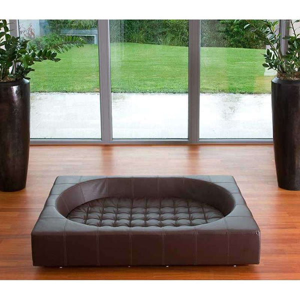 Pet Interiors Cube Faux Leather Dog Bed Dog Bed Pet Interiors Silver Circle Pets