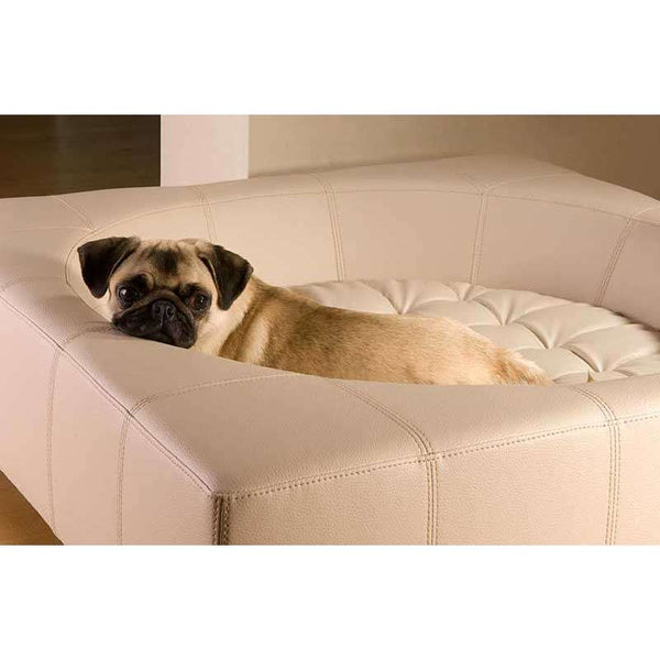 Pet Interiors Cube Genuine Leather Dog Bed Dog Bed Pet Interiors Silver Circle Pets