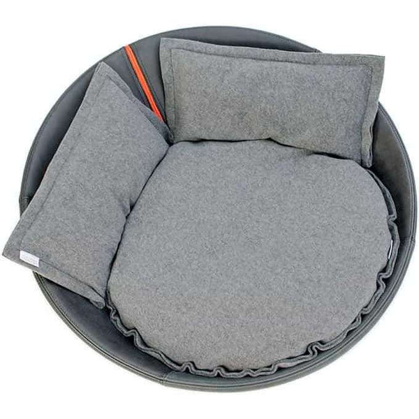 Pet Interiors Faux Leather Pet Bed MILA Cat Bed Pet Interiors Silver Circle Pets