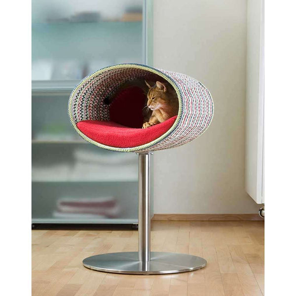 Pet Interiors Rondo Crochet Cat Bed Stand Cat Bed Pet Interiors Silver Circle Pets