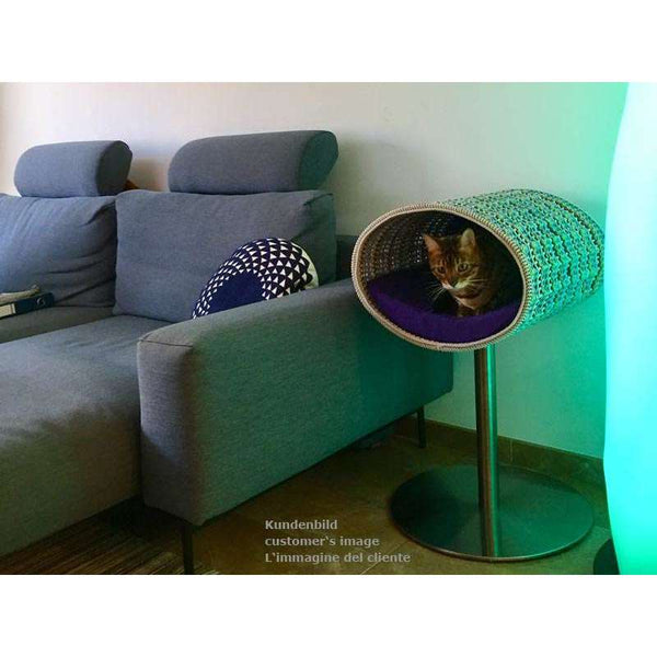 Pet Interiors Rondo Crochet Cat Bed Stand Cat Bed Pet Interiors Silver Circle Pets