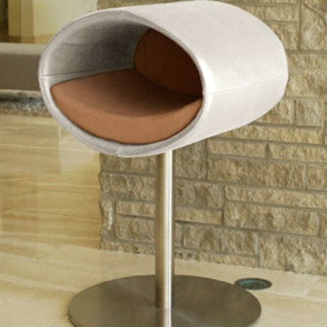 Pet Interiors Rondo Leatherette Cat Bed Stand Cat Bed Pet Interiors Silver Circle Pets