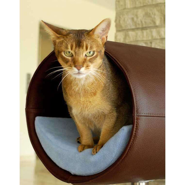 Pet Interiors Rondo Leatherette Cat Bed Stand Cat Bed Pet Interiors Silver Circle Pets