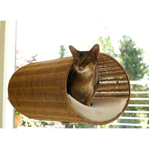 Pet Interiors Rondo Wicker Cat Bed Stand Cat Bed Pet Interiors Silver Circle Pets