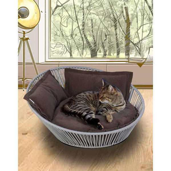 Pet Interiors Unique Cat Basket SIRO Twist Cat Bed Pet Interiors Silver Circle Pets