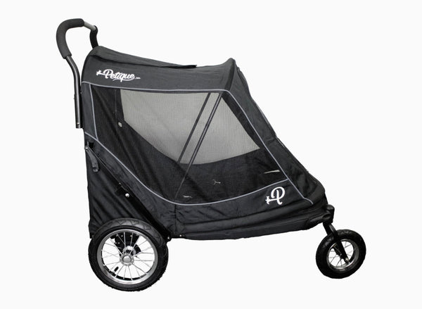 Petique Apollo Pet Stroller incl. Free Rain Cover & Bike Adapter Pet Strollers Petique Silver Circle Pets