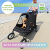 Petique Apollo Pet Stroller incl. Free Rain Cover & Bike Adapter Pet Strollers Petique Silver Circle Pets