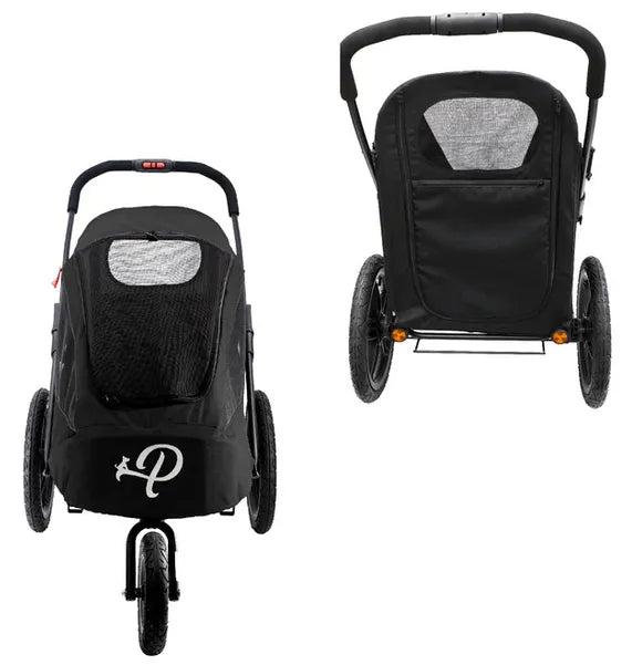 Petique Breeze Pet Jogger Stroller incl. Free Rain Cover & Bike Adapter Pet Strollers Petique Silver Circle Pets