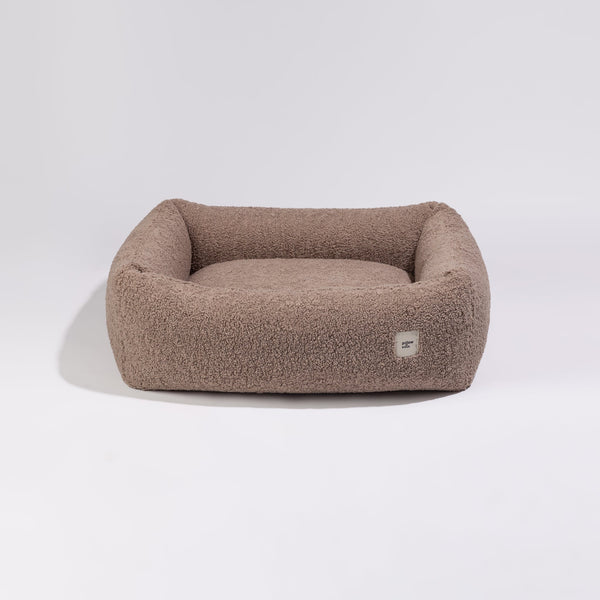 PillowVilla Faux Fur Dog Bed LOUNGE Dog Bed PillowVilla Silver Circle Pets