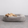 PillowVilla Faux Fur Dog Bed PEBBLE Dog Bed PillowVilla Silver Circle Pets