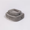 PillowVilla Faux Fur Dog Bed PEBBLE Dog Bed PillowVilla Silver Circle Pets