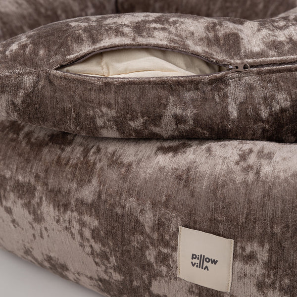 PillowVilla Memory Foam Dog Bed LOUNGE Dog Bed PillowVilla Silver Circle Pets