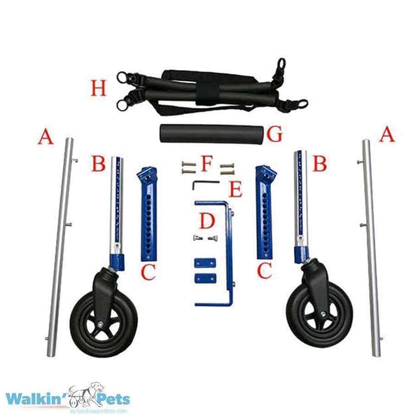 Walkin Wheels® LARGE Dog Front Wheel Attachment Dog Wheel Chair Walkin Wheels Silver Circle Pets