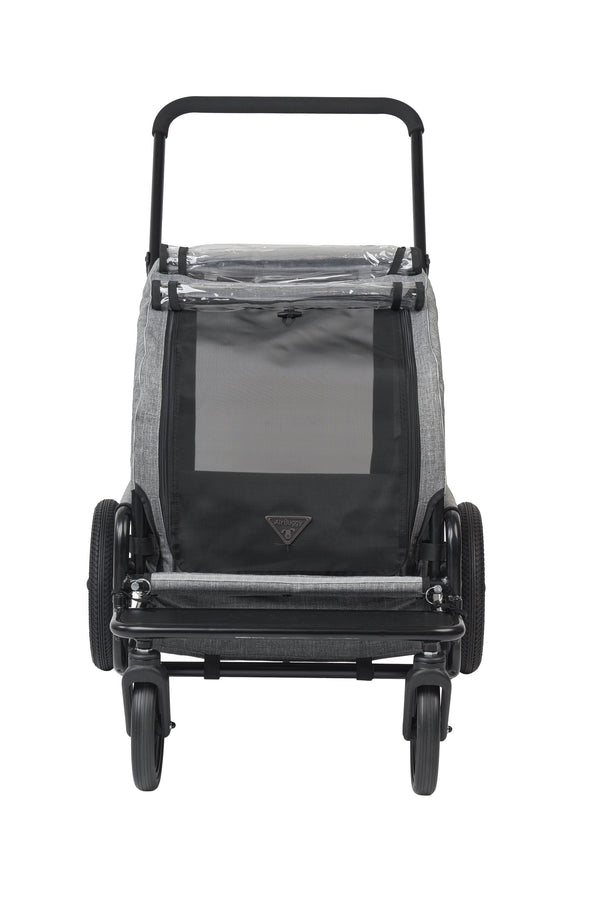 AirBuggy Cube Carriage Pet Cart | Integrated Ramp | Modular Roof-Pet Stroller-AirBuggy- Silver Circle Pets