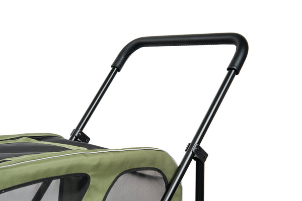 AirBuggy Cube Carriage Pet Cart | Integrated Ramp | Modular Roof-Pet Stroller-AirBuggy- Silver Circle Pets