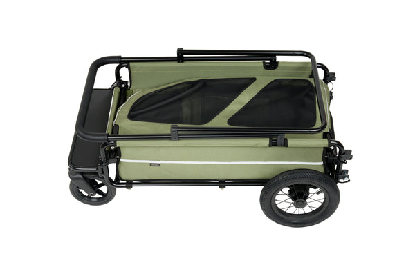 AirBuggy Cube Carriage Pet Cart | Integrated Ramp | Modular Roof-Pet Stroller-AirBuggy- Silver Circle Pets