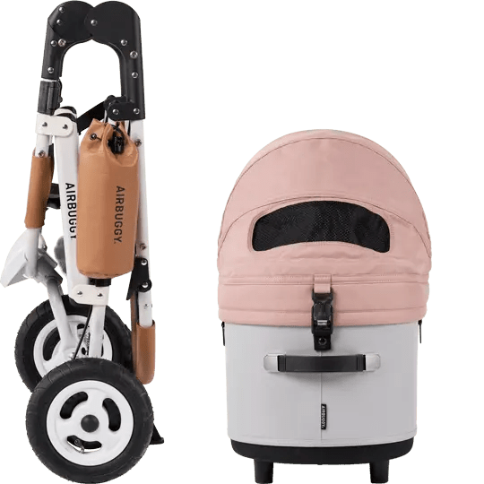 AirBuggy DOME 3 Brake Pet Stroller & Travel System | Handbrake | Slim Fold-Pet Stroller-AirBuggy- Silver Circle Pets
