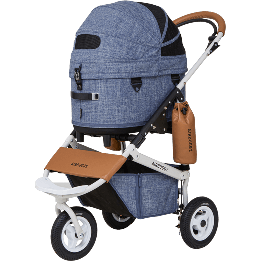 AirBuggy DOME 3 Brake Pet Stroller & Travel System | Handbrake | Slim Fold-Pet Stroller-AirBuggy- Silver Circle Pets