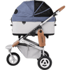 AirBuggy DOME 3 Brake Pet Stroller & Travel System | Handbrake | Slim Fold-Pet Stroller-AirBuggy- Silver Circle Pets
