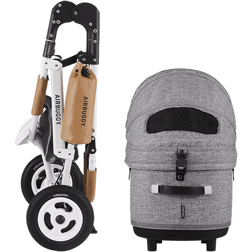 AirBuggy DOME 3 Brake Pet Stroller & Travel System | Handbrake | Slim Fold-Pet Stroller-AirBuggy- Silver Circle Pets