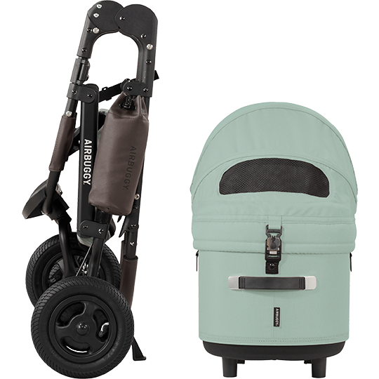 AirBuggy DOME 3 Brake Pet Stroller & Travel System | Handbrake | Slim Fold-Pet Stroller-AirBuggy- Silver Circle Pets