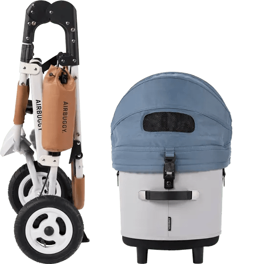 AirBuggy DOME 3 Brake Pet Stroller & Travel System | Handbrake | Slim Fold-Pet Stroller-AirBuggy- Silver Circle Pets