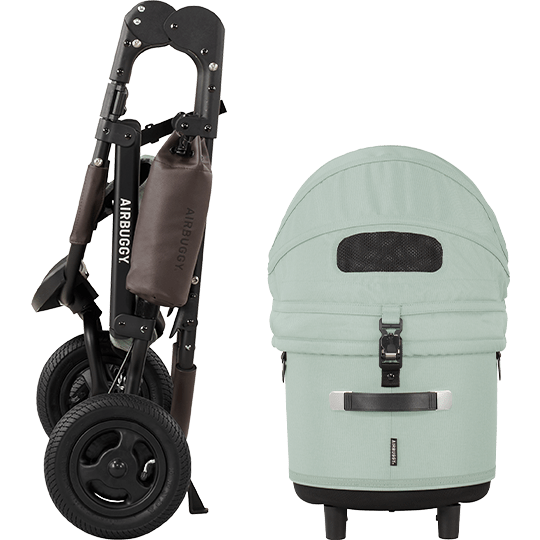AirBuggy DOME 3 Brake Pet Stroller & Travel System | Handbrake | Slim Fold-Pet Stroller-AirBuggy- Silver Circle Pets