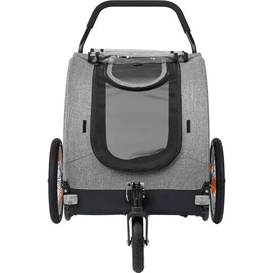 AirBuggy Nest Dog Bike Trailer & Pet Stroller | Spacious Cot | Slim Fold-Dog Bike Trailer-AirBuggy- Silver Circle Pets