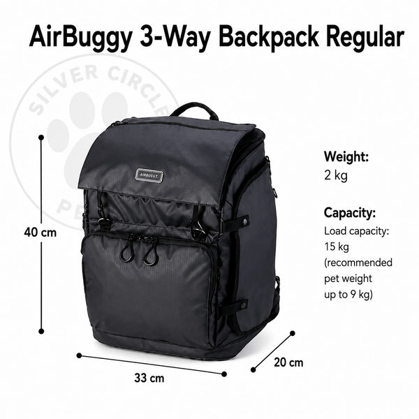 AirBuggy 3-Way Backpack Pet Carrier | Regular & Wide | Backpack, Front & Shoulder