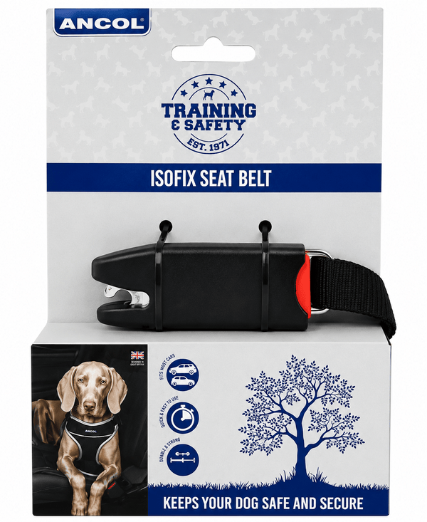Ancol ISOFIX Pet Car Seat Belt-Dog Car Seat Belt-Ancol- Silver Circle Pets