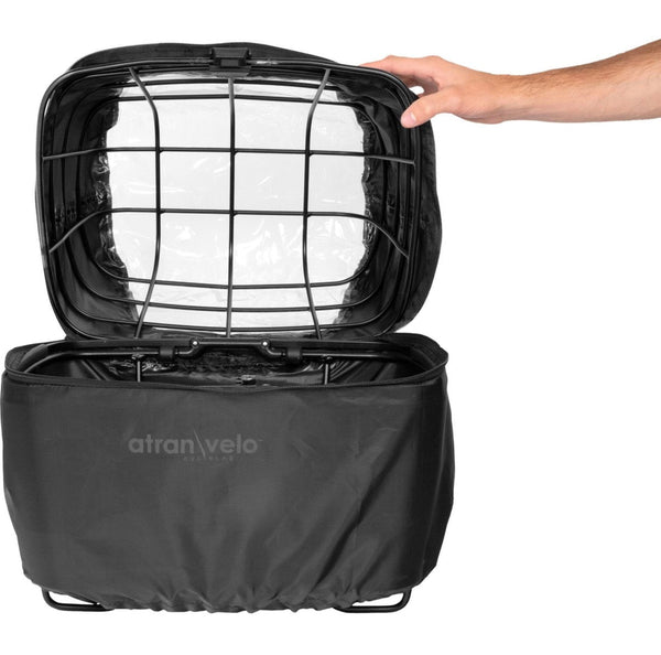 AtranVelo DUO COVER Basket Rain Cover w/ Window-Pet Accessories-AtranVelo- Silver Circle Pets