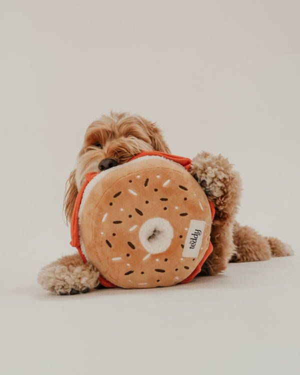By Teddy Bagel Dog Toy