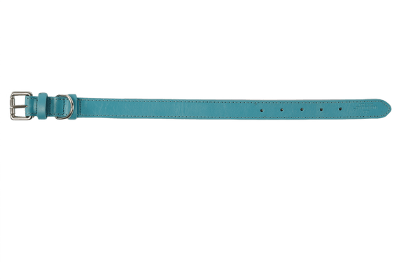 Baker & Bray Sustainable Leather Dog Collar | Lagoon-Dog Collar-Baker & Bray- Silver Circle Pets