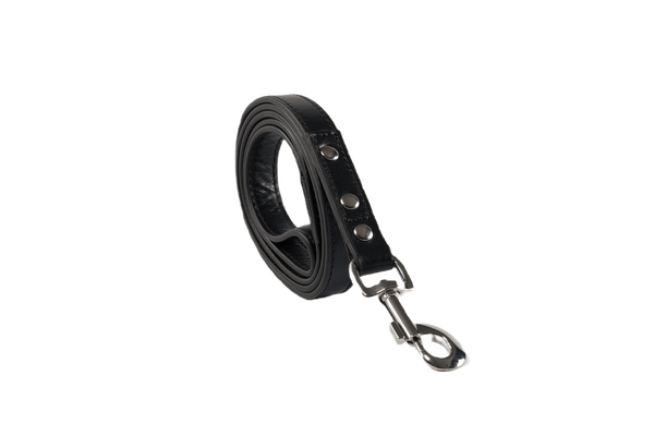 Baker & Bray Sustainable Leather Dog Collar & Lead Set | Black-Collar & Leash Set-Baker & Bray- Silver Circle Pets
