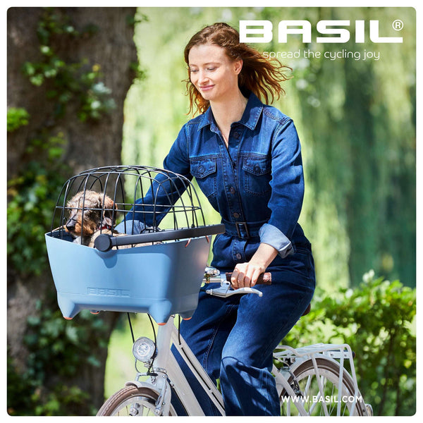 Basil Buddy KF Dog Bike Front Basket-Pet Accessories-Basil- Silver Circle Pets