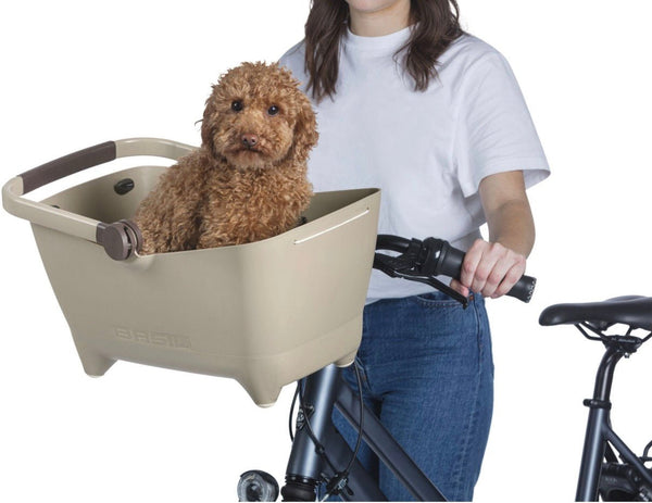 Basil Buddy KF Dog Bike Front Basket-Pet Accessories-Basil- Silver Circle Pets