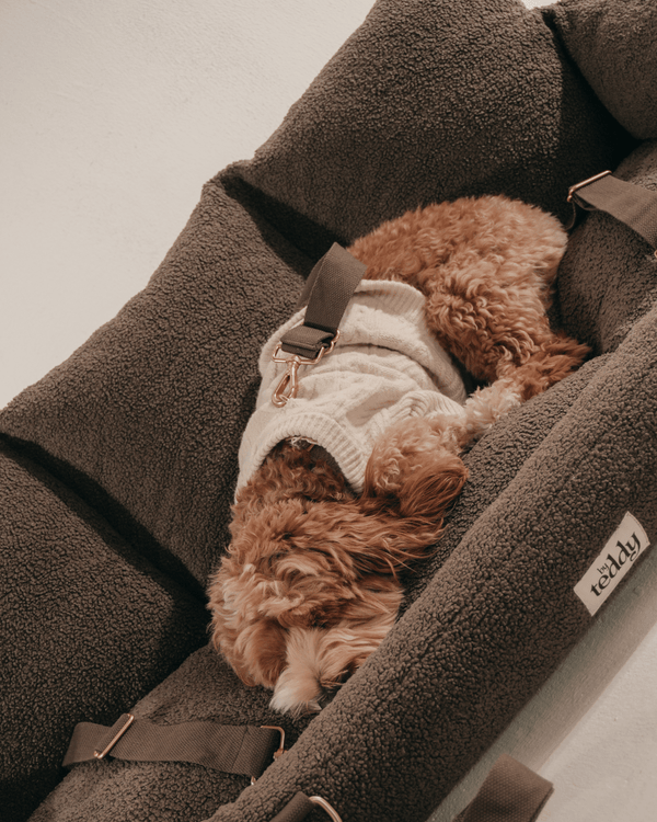 By Teddy Extra Large Cosy Dog Car Seat | Vegan Sherpa Fabric-Dog Car Seat-By Teddy- Silver Circle Pets