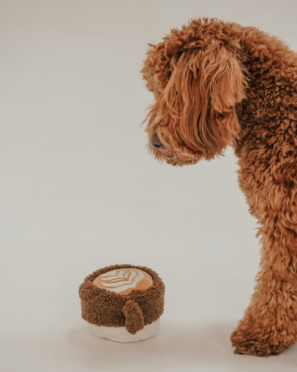 By Teddy Flat White Coffee Cup Dog Toy-Dog Toy-By Teddy- Silver Circle Pets