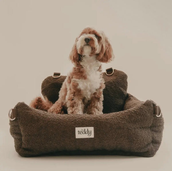 By Teddy The Bouclé Dog Car Seat-Dog Car Seat-By Teddy- Silver Circle Pets
