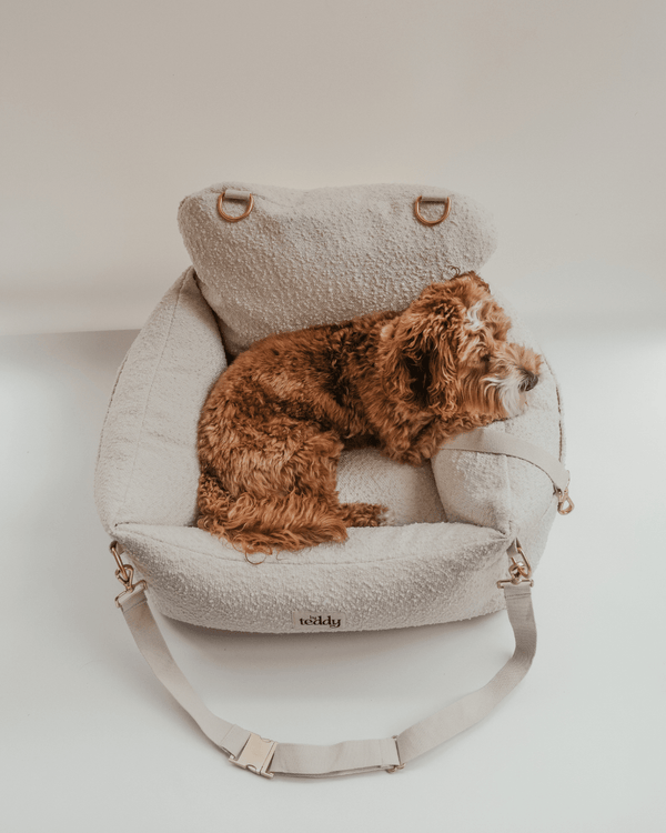 By Teddy The Bouclé Dog Car Seat-Dog Car Seat-By Teddy- Silver Circle Pets