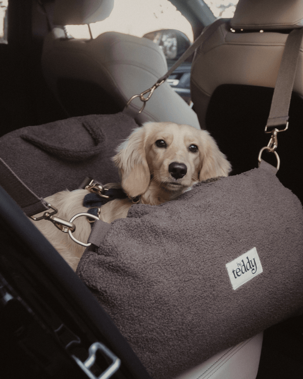 By Teddy The Cosy Dog Car Seat | Vegan Sherpa Fabric-Dog Car Seat-By Teddy- Silver Circle Pets