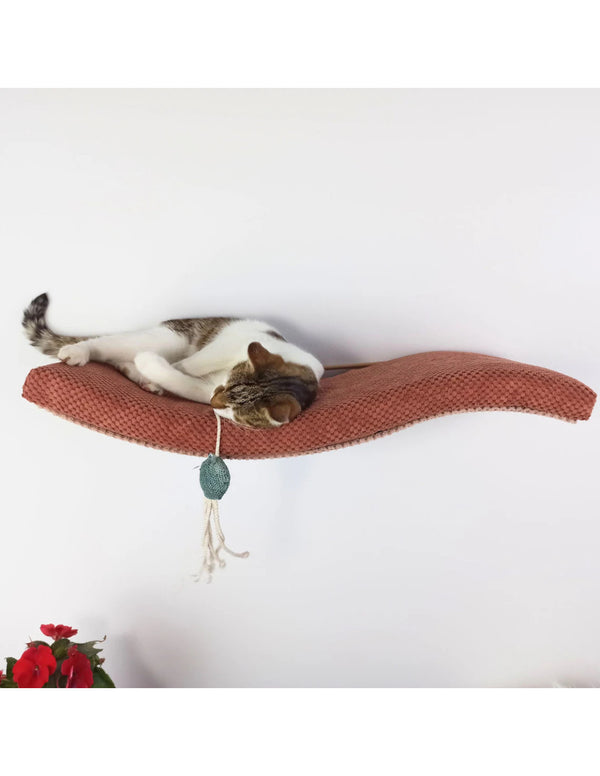 Cat's Atelier Metal Base Cat Wall Shelf | WAVE 95 cm Unymmetrical Left