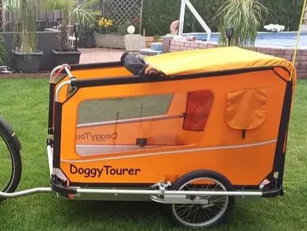Doggy Tourer Beethoven XL 4-Wheel Dog Bike Trailer-Dog Bike Trailer-Doggy Tourer- Silver Circle Pets