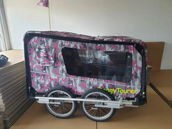 Doggy Tourer Beethoven XL 4-Wheel Dog Bike Trailer-Dog Bike Trailer-Doggy Tourer- Silver Circle Pets