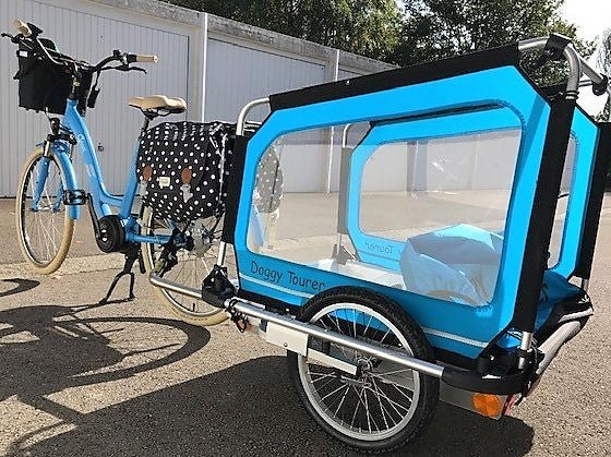 Doggy Tourer Marley Large Dog Bike Trailer-Dog Bike Trailer-Doggy Tourer- Silver Circle Pets