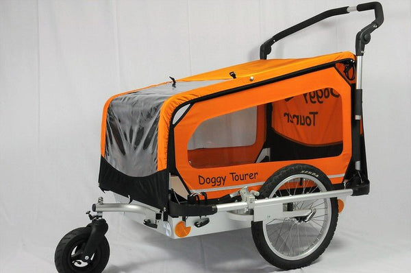 Doggy Tourer Marley Large Dog Bike Trailer-Dog Bike Trailer-Doggy Tourer- Silver Circle Pets